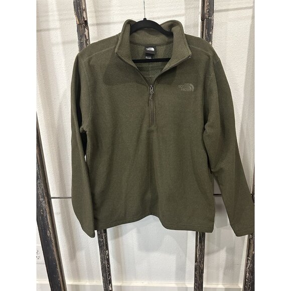The North Face men's half-zip pullover in olive green - Picture 1 of 8